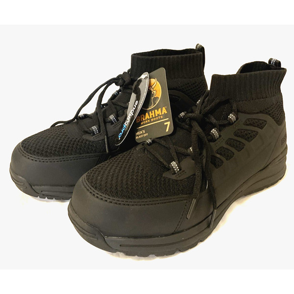 Brahma Blast Off Men's Black Steel Toe Work Shoes Boots Size 7 ''NEW'' - Picture 1 of 8